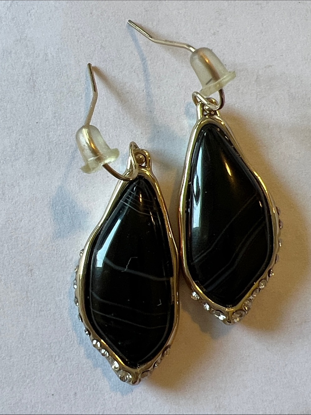 Alexis Bittar 14k Gold filled black agate dangle earrings